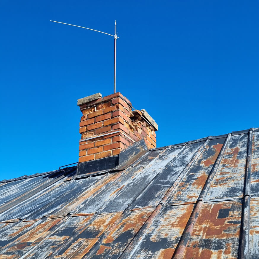 Bild på skorsten i tegel
